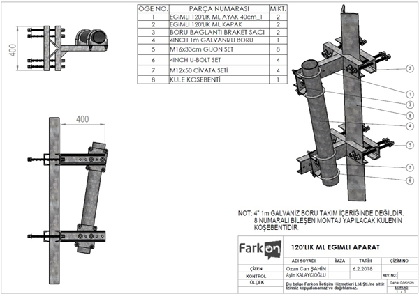 APARAT 120'LIK ML EĞİMLİ